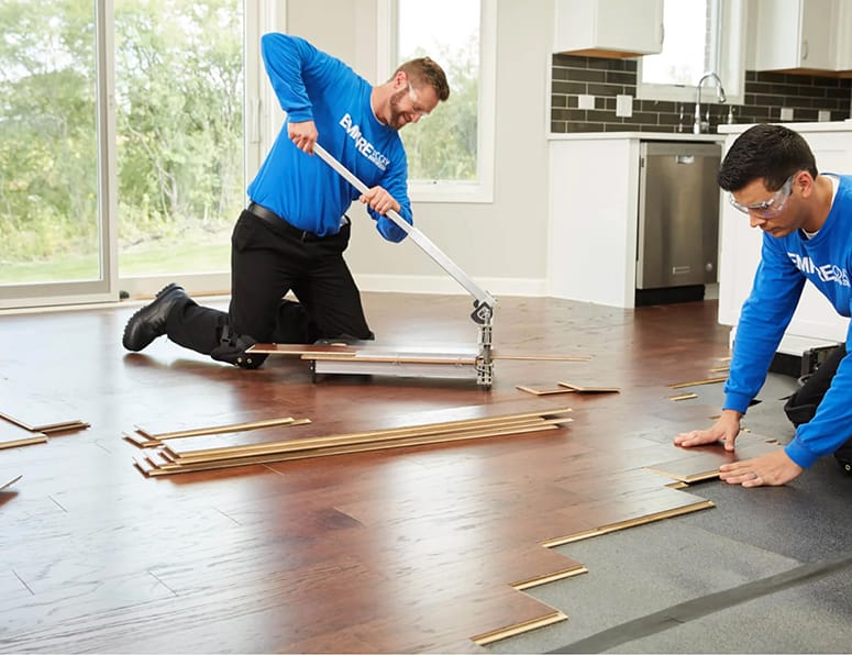 Professional flooring installation image scene